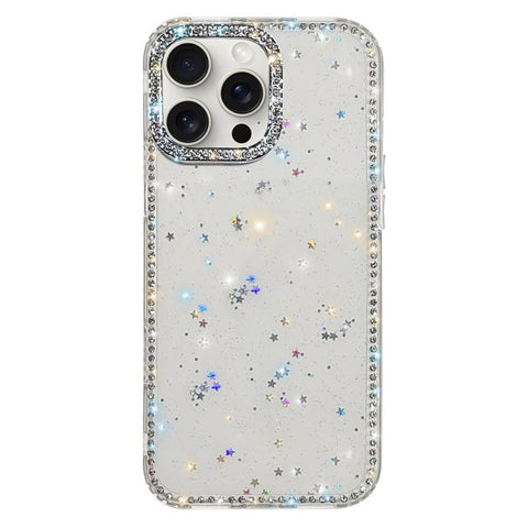 Rhinestone Dual-side IMD PC Hybrid TPU Phone Case, For iPhone 15 Pro Max, For iPhone 15 Pro, For iPhone 15, For iPhone 14, For iPhone 14 Pro, For iPhone 14 Pro Max, For iPhone 13 Pro Max, For iPhone 13 Pro