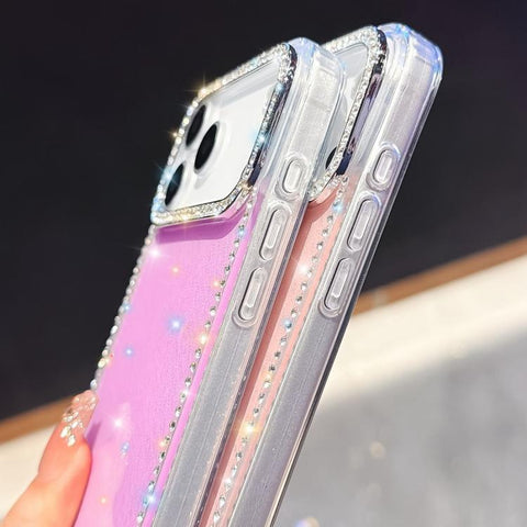Rhinestone Dual-side IMD PC Hybrid TPU Phone Case, For iPhone 18 Pro / 17 Pro, For iPhone 18 Pro Max / 17 Pro Max, For iPhone 17, For iPhone Air, For iPhone 16 Pro Max, For iPhone 16 Pro, For iPhone 16 Plus, For iPhone 16