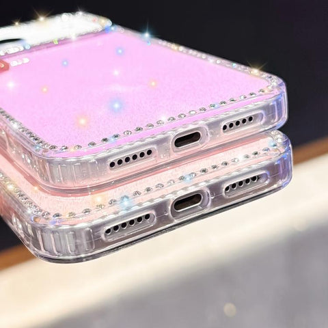 Rhinestone Dual-side IMD PC Hybrid TPU Phone Case, For iPhone 18 Pro / 17 Pro, For iPhone 18 Pro Max / 17 Pro Max, For iPhone 17, For iPhone Air, For iPhone 16 Pro Max, For iPhone 16 Pro, For iPhone 16 Plus, For iPhone 16