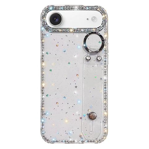 Rhinestone Glitter Wristband Holder Phone Case, For iPhone 17 Pro, For iPhone 17, For iPhone Air, For iPhone 16 Pro Max, For iPhone 16 Pro, For iPhone 16 Plus, For iPhone 16, For iPhone 15 Pro Max