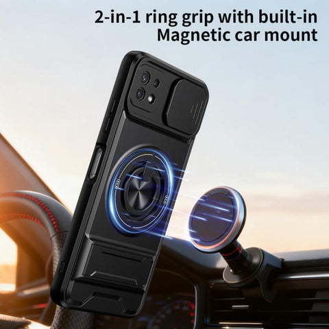 Lens Sliding Window Multifunctional Magnetic Shockproof Phone Case, For Galaxy A22 5G, For Galaxy A32 4G, For Galaxy A72 4G / 5G, For Galaxy A52 5G
