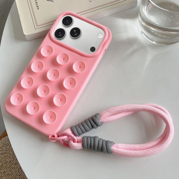 Simple Suction Cup Silicone Phone Case with Lanyard, For iPhone 18 Pro / 17 Pro, For iPhone 18 Pro Max / 17 Pro Max, For iPhone 17, For iPhone Air, For iPhone 16 Pro Max, For iPhone 16 Pro, For iPhone 16 Plus, For iPhone 16