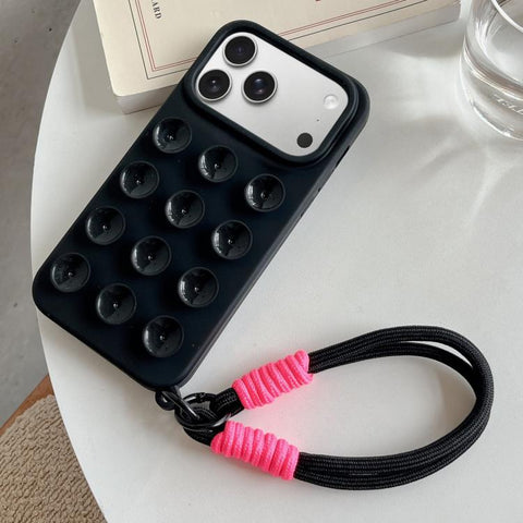 Simple Suction Cup Silicone Phone Case with Lanyard, For iPhone 18 Pro / 17 Pro, For iPhone 18 Pro Max / 17 Pro Max, For iPhone 17, For iPhone Air, For iPhone 16 Pro Max, For iPhone 16 Pro, For iPhone 16 Plus, For iPhone 16