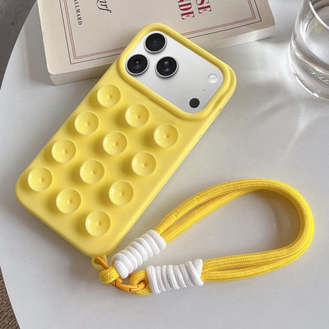 Simple Suction Cup Silicone Phone Case with Lanyard, For iPhone 18 Pro / 17 Pro, For iPhone 18 Pro Max / 17 Pro Max, For iPhone 17, For iPhone Air, For iPhone 16 Pro Max, For iPhone 16 Pro, For iPhone 16 Plus, For iPhone 16