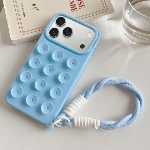 Simple Suction Cup Silicone Phone Case with Lanyard, For iPhone 18 Pro / 17 Pro, For iPhone 18 Pro Max / 17 Pro Max, For iPhone 17, For iPhone Air, For iPhone 16 Pro Max, For iPhone 16 Pro, For iPhone 16 Plus, For iPhone 16