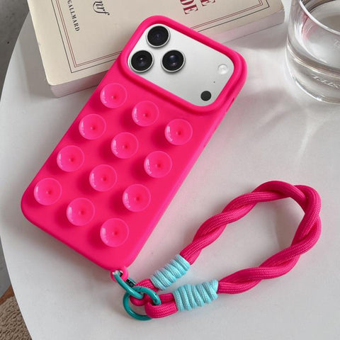 Simple Suction Cup Silicone Phone Case with Lanyard, For iPhone 18 Pro / 17 Pro, For iPhone 18 Pro Max / 17 Pro Max, For iPhone 17, For iPhone Air, For iPhone 16 Pro Max, For iPhone 16 Pro, For iPhone 16 Plus, For iPhone 16