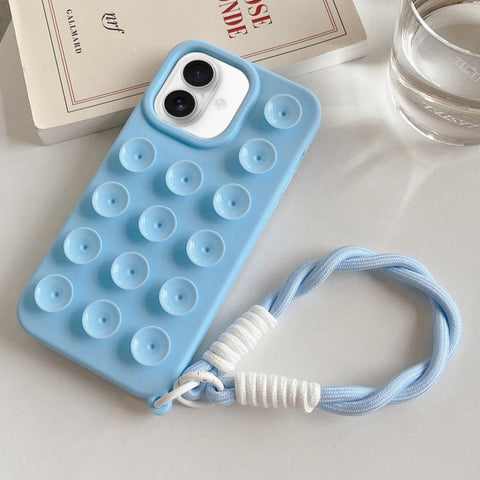 Simple Suction Cup Silicone Phone Case with Lanyard, For iPhone 18 Pro / 17 Pro, For iPhone 18 Pro Max / 17 Pro Max, For iPhone 17, For iPhone Air, For iPhone 16 Pro Max, For iPhone 16 Pro, For iPhone 16 Plus, For iPhone 16