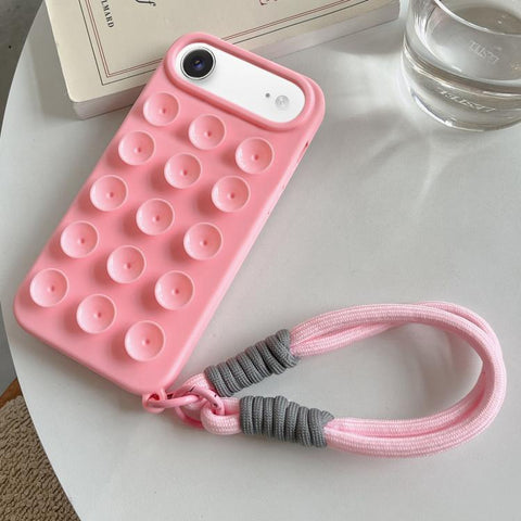 Simple Suction Cup Silicone Phone Case with Lanyard, For iPhone 18 Pro / 17 Pro, For iPhone 18 Pro Max / 17 Pro Max, For iPhone 17, For iPhone Air, For iPhone 16 Pro Max, For iPhone 16 Pro, For iPhone 16 Plus, For iPhone 16