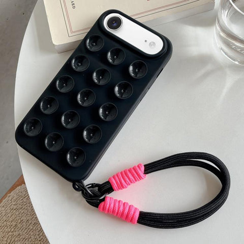 Simple Suction Cup Silicone Phone Case with Lanyard, For iPhone 18 Pro / 17 Pro, For iPhone 18 Pro Max / 17 Pro Max, For iPhone 17, For iPhone Air, For iPhone 16 Pro Max, For iPhone 16 Pro, For iPhone 16 Plus, For iPhone 16