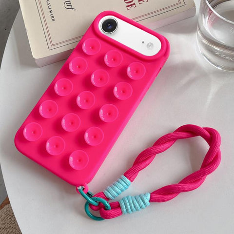 Simple Suction Cup Silicone Phone Case with Lanyard, For iPhone 18 Pro / 17 Pro, For iPhone 18 Pro Max / 17 Pro Max, For iPhone 17, For iPhone Air, For iPhone 16 Pro Max, For iPhone 16 Pro, For iPhone 16 Plus, For iPhone 16