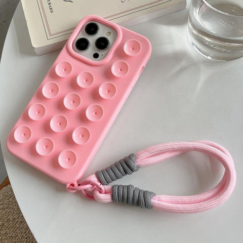 Simple Suction Cup Silicone Phone Case with Lanyard, For iPhone 18 Pro / 17 Pro, For iPhone 18 Pro Max / 17 Pro Max, For iPhone 17, For iPhone Air, For iPhone 16 Pro Max, For iPhone 16 Pro, For iPhone 16 Plus, For iPhone 16