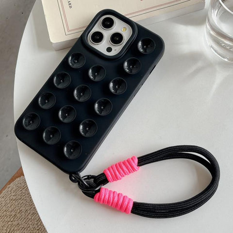 Simple Suction Cup Silicone Phone Case with Lanyard, For iPhone 18 Pro / 17 Pro, For iPhone 18 Pro Max / 17 Pro Max, For iPhone 17, For iPhone Air, For iPhone 16 Pro Max, For iPhone 16 Pro, For iPhone 16 Plus, For iPhone 16