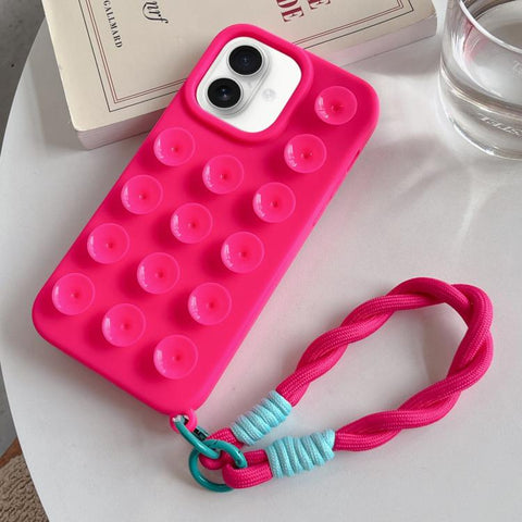 Simple Suction Cup Silicone Phone Case with Lanyard, For iPhone 18 Pro / 17 Pro, For iPhone 18 Pro Max / 17 Pro Max, For iPhone 17, For iPhone Air, For iPhone 16 Pro Max, For iPhone 16 Pro, For iPhone 16 Plus, For iPhone 16