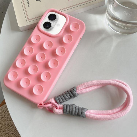 Simple Suction Cup Silicone Phone Case with Lanyard, For iPhone 18 Pro / 17 Pro, For iPhone 18 Pro Max / 17 Pro Max, For iPhone 17, For iPhone Air, For iPhone 16 Pro Max, For iPhone 16 Pro, For iPhone 16 Plus, For iPhone 16