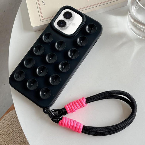 Simple Suction Cup Silicone Phone Case with Lanyard, For iPhone 18 Pro / 17 Pro, For iPhone 18 Pro Max / 17 Pro Max, For iPhone 17, For iPhone Air, For iPhone 16 Pro Max, For iPhone 16 Pro, For iPhone 16 Plus, For iPhone 16