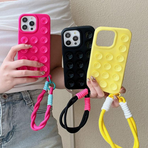 Simple Suction Cup Silicone Phone Case with Lanyard, For iPhone 18 Pro / 17 Pro, For iPhone 18 Pro Max / 17 Pro Max, For iPhone 17, For iPhone Air, For iPhone 16 Pro Max, For iPhone 16 Pro, For iPhone 16 Plus, For iPhone 16