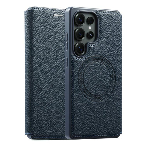 ESEBLE Ultra-thin Card Slot Magnetic Vegan Leather Phone Case, For Samsung Galaxy S25 Ultra 5G, For Samsung Galaxy S24 Ultra 5G, For Samsung Galaxy S23 Ultra 5G, For Samsung Galaxy S22 Ultra 5G, For Samsung Galaxy S21 Ultra 5G