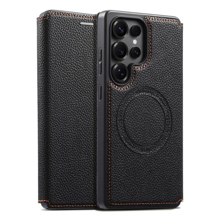 ESEBLE Ultra-thin Card Slot Magnetic Vegan Leather Phone Case, For Samsung Galaxy S25 Ultra 5G, For Samsung Galaxy S24 Ultra 5G, For Samsung Galaxy S23 Ultra 5G, For Samsung Galaxy S22 Ultra 5G, For Samsung Galaxy S21 Ultra 5G