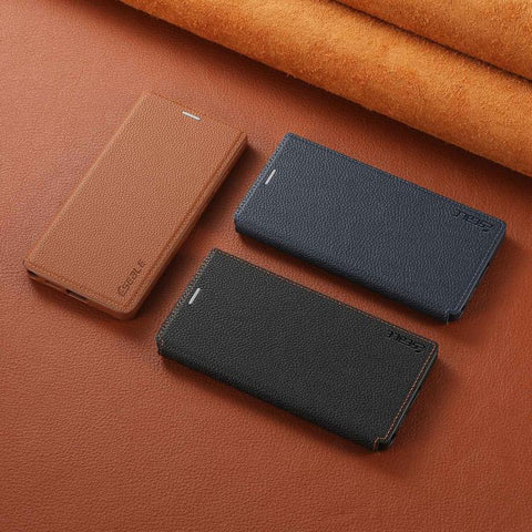 ESEBLE Ultra-thin Card Slot Magnetic Vegan Leather Phone Case, For Samsung Galaxy S25 Ultra 5G, For Samsung Galaxy S24 Ultra 5G, For Samsung Galaxy S23 Ultra 5G, For Samsung Galaxy S22 Ultra 5G, For Samsung Galaxy S21 Ultra 5G