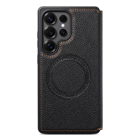 ESEBLE Ultra-thin Card Slot Magnetic Vegan Leather Phone Case, For Samsung Galaxy S25 Ultra 5G, For Samsung Galaxy S24 Ultra 5G, For Samsung Galaxy S23 Ultra 5G, For Samsung Galaxy S22 Ultra 5G, For Samsung Galaxy S21 Ultra 5G