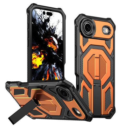 Hidden Metal Holder Magnetic Shockproof Phone Case, For iPhone 17 Pro Max, For iPhone 17 Pro, For iPhone 17, For iPhone Air, For iPhone 16 Pro Max, For iPhone 16 Pro, For iPhone 16 Plus, For iPhone 16