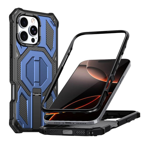 Hidden Metal Holder Magnetic Shockproof Phone Case, For iPhone 17 Pro Max, For iPhone 17 Pro, For iPhone 17, For iPhone Air, For iPhone 16 Pro Max, For iPhone 16 Pro, For iPhone 16 Plus, For iPhone 16