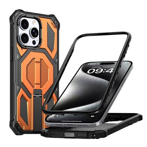 Hidden Metal Holder Magnetic Shockproof Phone Case, For iPhone 15 Pro Max, For iPhone 15 Pro, For iPhone 15 Plus / 14 Plus, For iPhone 15, For iPhone 14 / 13, For iPhone 14 Pro, For iPhone 14 Pro Max, For iPhone 13 Pro Max