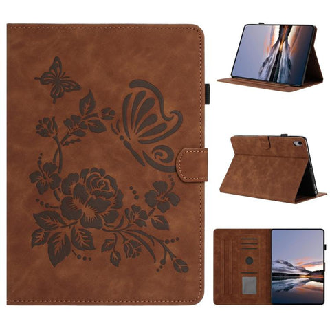 Butterfly Loves Flowers Embossed Leather Smart Tablet Case, For iPad Air 11 2026 / 2025 / 2024, For iPad 2025 / 2022, For iPad mini 2024 / mini 6, For iPad 10.2 2021 / 10.5 2019, For iPad mini 5 / 4 / 3 / 2 / 1, For iPad 9.7 2018 / 2017