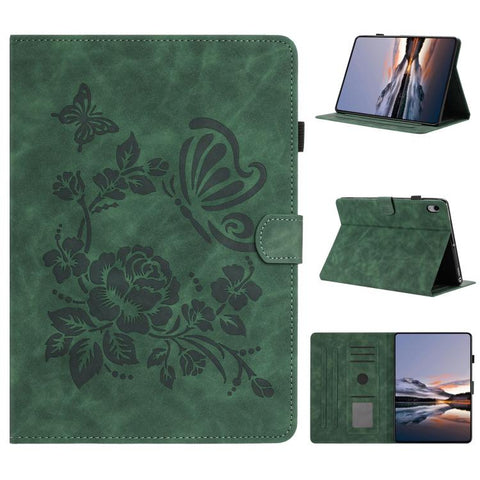 Butterfly Loves Flowers Embossed Leather Smart Tablet Case, For iPad Air 11 2026 / 2025 / 2024, For iPad 2025 / 2022, For iPad mini 2024 / mini 6, For iPad 10.2 2021 / 10.5 2019, For iPad mini 5 / 4 / 3 / 2 / 1, For iPad 9.7 2018 / 2017