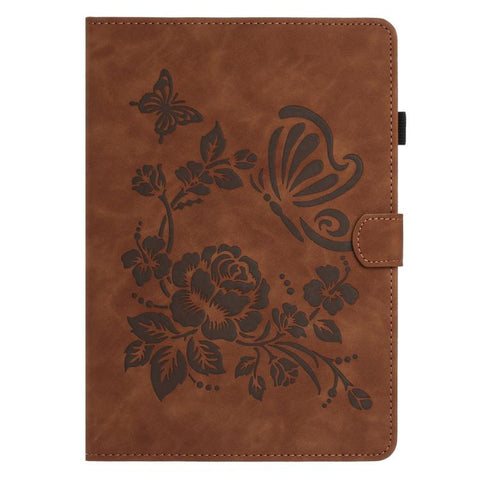 Butterfly Loves Flowers Embossed Leather Smart Tablet Case, For iPad Air 11 2026 / 2025 / 2024, For iPad 2025 / 2022, For iPad mini 2024 / mini 6, For iPad 10.2 2021 / 10.5 2019, For iPad mini 5 / 4 / 3 / 2 / 1, For iPad 9.7 2018 / 2017
