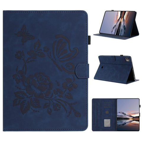 Butterfly Loves Flowers Embossed Leather Smart Tablet Case, For iPad Air 11 2026 / 2025 / 2024, For iPad 2025 / 2022, For iPad mini 2024 / mini 6, For iPad 10.2 2021 / 10.5 2019, For iPad mini 5 / 4 / 3 / 2 / 1, For iPad 9.7 2018 / 2017