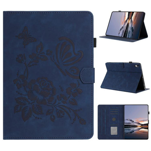 Butterfly Loves Flowers Embossed Leather Smart Tablet Case, For iPad Air 11 2026 / 2025 / 2024, For iPad 2025 / 2022, For iPad mini 2024 / mini 6, For iPad 10.2 2021 / 10.5 2019, For iPad mini 5 / 4 / 3 / 2 / 1, For iPad 9.7 2018 / 2017