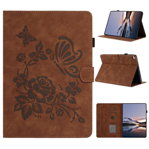 Butterfly Loves Flowers Embossed Leather Smart Tablet Case, For iPad Air 11 2026 / 2025 / 2024, For iPad 2025 / 2022, For iPad mini 2024 / mini 6, For iPad 10.2 2021 / 10.5 2019, For iPad mini 5 / 4 / 3 / 2 / 1, For iPad 9.7 2018 / 2017