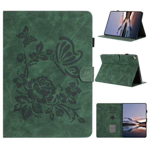 Butterfly Loves Flowers Embossed Leather Smart Tablet Case, For iPad Air 11 2026 / 2025 / 2024, For iPad 2025 / 2022, For iPad mini 2024 / mini 6, For iPad 10.2 2021 / 10.5 2019, For iPad mini 5 / 4 / 3 / 2 / 1, For iPad 9.7 2018 / 2017