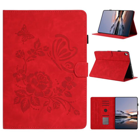 Butterfly Loves Flowers Embossed Leather Smart Tablet Case, For iPad Air 11 2026 / 2025 / 2024, For iPad 2025 / 2022, For iPad mini 2024 / mini 6, For iPad 10.2 2021 / 10.5 2019, For iPad mini 5 / 4 / 3 / 2 / 1, For iPad 9.7 2018 / 2017