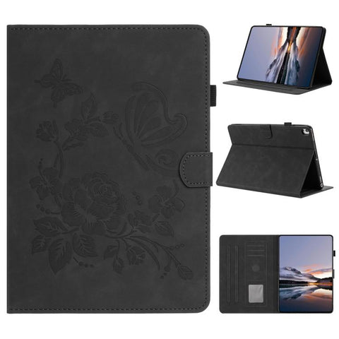 Butterfly Loves Flowers Embossed Leather Smart Tablet Case, For iPad Air 11 2026 / 2025 / 2024, For iPad 2025 / 2022, For iPad mini 2024 / mini 6, For iPad 10.2 2021 / 10.5 2019, For iPad mini 5 / 4 / 3 / 2 / 1, For iPad 9.7 2018 / 2017
