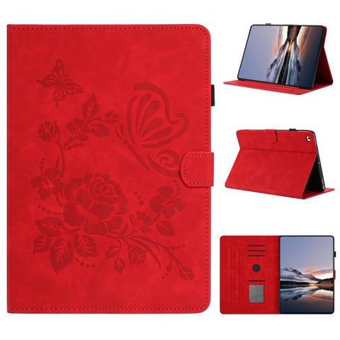 Butterfly Loves Flowers Embossed Leather Smart Tablet Case, For iPad Air 11 2026 / 2025 / 2024, For iPad 2025 / 2022, For iPad mini 2024 / mini 6, For iPad 10.2 2021 / 10.5 2019, For iPad mini 5 / 4 / 3 / 2 / 1, For iPad 9.7 2018 / 2017