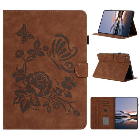Butterfly Loves Flowers Embossed Leather Smart Tablet Case, For iPad Air 11 2026 / 2025 / 2024, For iPad 2025 / 2022, For iPad mini 2024 / mini 6, For iPad 10.2 2021 / 10.5 2019, For iPad mini 5 / 4 / 3 / 2 / 1, For iPad 9.7 2018 / 2017