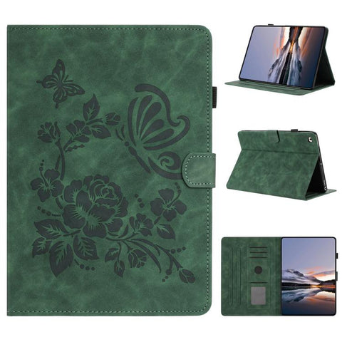 Butterfly Loves Flowers Embossed Leather Smart Tablet Case, For iPad Air 11 2026 / 2025 / 2024, For iPad 2025 / 2022, For iPad mini 2024 / mini 6, For iPad 10.2 2021 / 10.5 2019, For iPad mini 5 / 4 / 3 / 2 / 1, For iPad 9.7 2018 / 2017