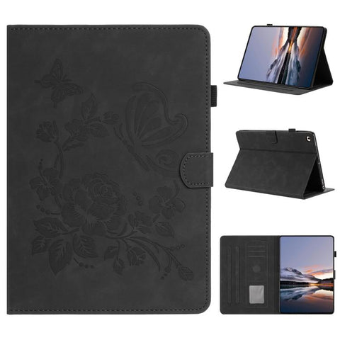 Butterfly Loves Flowers Embossed Leather Smart Tablet Case, For iPad Air 11 2026 / 2025 / 2024, For iPad 2025 / 2022, For iPad mini 2024 / mini 6, For iPad 10.2 2021 / 10.5 2019, For iPad mini 5 / 4 / 3 / 2 / 1, For iPad 9.7 2018 / 2017