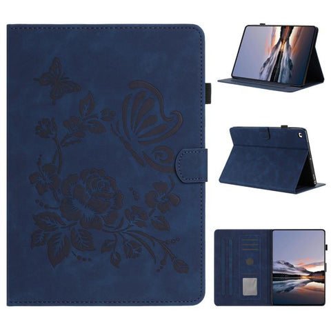 Butterfly Loves Flowers Embossed Leather Smart Tablet Case, For iPad Air 11 2026 / 2025 / 2024, For iPad 2025 / 2022, For iPad mini 2024 / mini 6, For iPad 10.2 2021 / 10.5 2019, For iPad mini 5 / 4 / 3 / 2 / 1, For iPad 9.7 2018 / 2017