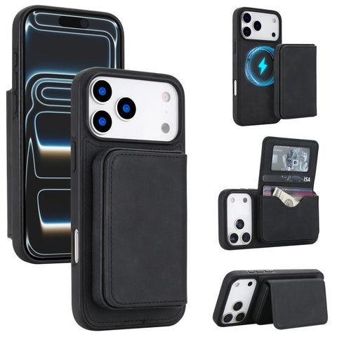 Retro Faux Leather Detachable Magnetic Wallet Bag RFID Blocking Phone Case, For iPhone 18 Pro / 17 Pro, For iPhone 18 Pro Max / 17 Pro Max