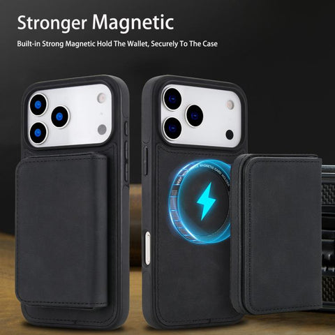 Retro Faux Leather Detachable Magnetic Wallet Bag RFID Blocking Phone Case, For iPhone 18 Pro / 17 Pro, For iPhone 18 Pro Max / 17 Pro Max