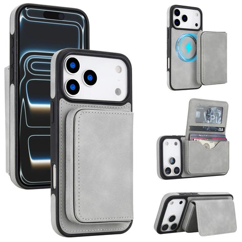 Retro Faux Leather Detachable Magnetic Wallet Bag RFID Blocking Phone Case, For iPhone 18 Pro / 17 Pro, For iPhone 18 Pro Max / 17 Pro Max