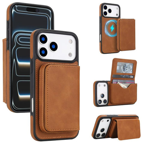 Retro Faux Leather Detachable Magnetic Wallet Bag RFID Blocking Phone Case, For iPhone 18 Pro / 17 Pro, For iPhone 18 Pro Max / 17 Pro Max