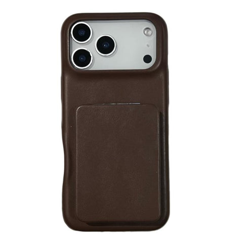 Lambskin Texture Mirror Holder Shockproof Phone Case, For iPhone 18 Pro / 17 Pro, For iPhone 18 Pro Max / 17 Pro Max