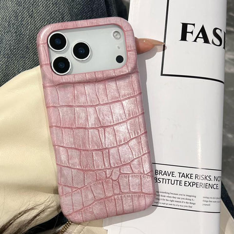 Vintage Crocodile Texture Shockproof Vegan Leather Phone Case, For iPhone 18 Pro / 17 Pro, For iPhone 18 Pro Max / 17 Pro Max