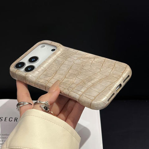 Vintage Crocodile Texture Shockproof Vegan Leather Phone Case, For iPhone 18 Pro / 17 Pro, For iPhone 18 Pro Max / 17 Pro Max