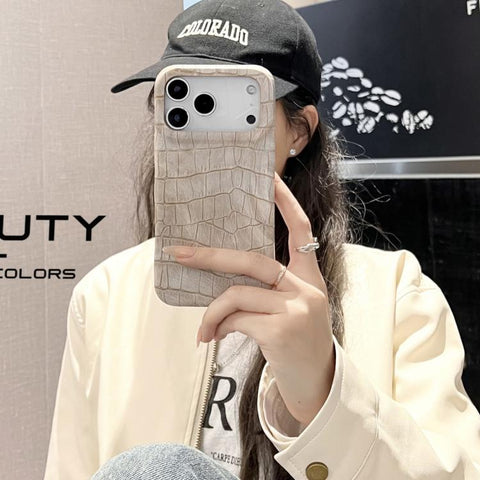 Vintage Crocodile Texture Shockproof Vegan Leather Phone Case, For iPhone 18 Pro / 17 Pro, For iPhone 18 Pro Max / 17 Pro Max