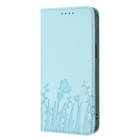 Tulips Butterfly Pattern Magnetic Vegan Leather Phone Case, For iPhone 18 Pro / 17 Pro, For iPhone 18 Pro Max / 17 Pro Max, For iPhone 17e / 16e, For iPhone 17